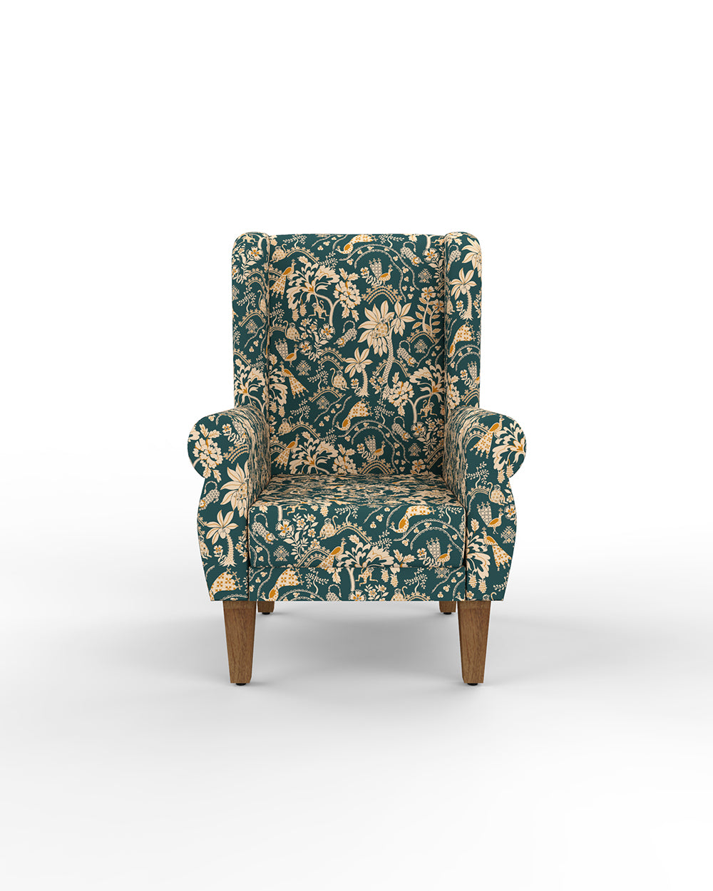 Begum Wing Chair-Kasuthi Green