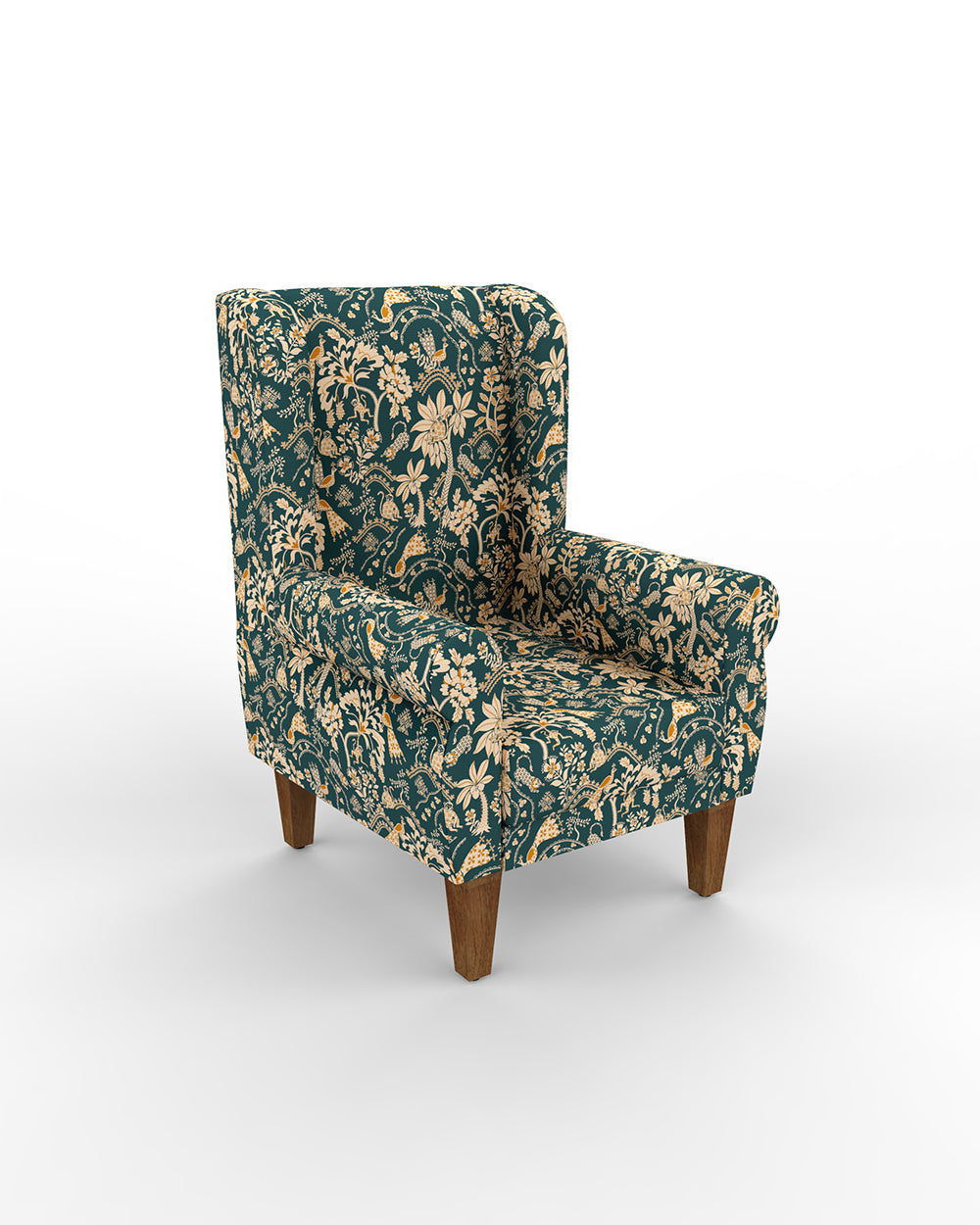 Begum Wing Chair-Kasuthi Green