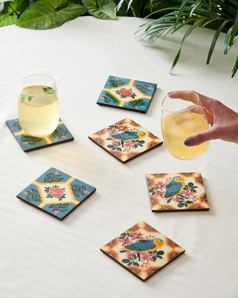 Peranakan Tales, Tiles Coasters Set of 6  | #SingaporeInspired