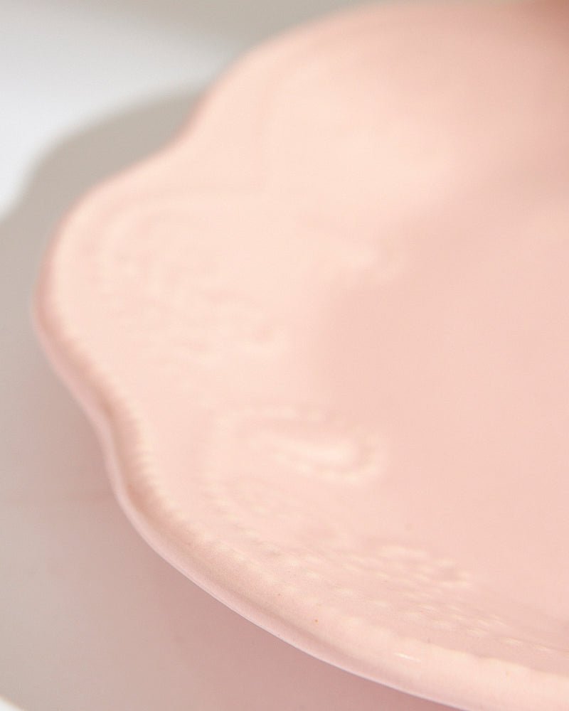 Essentials Lace Quarter Plate, Pink