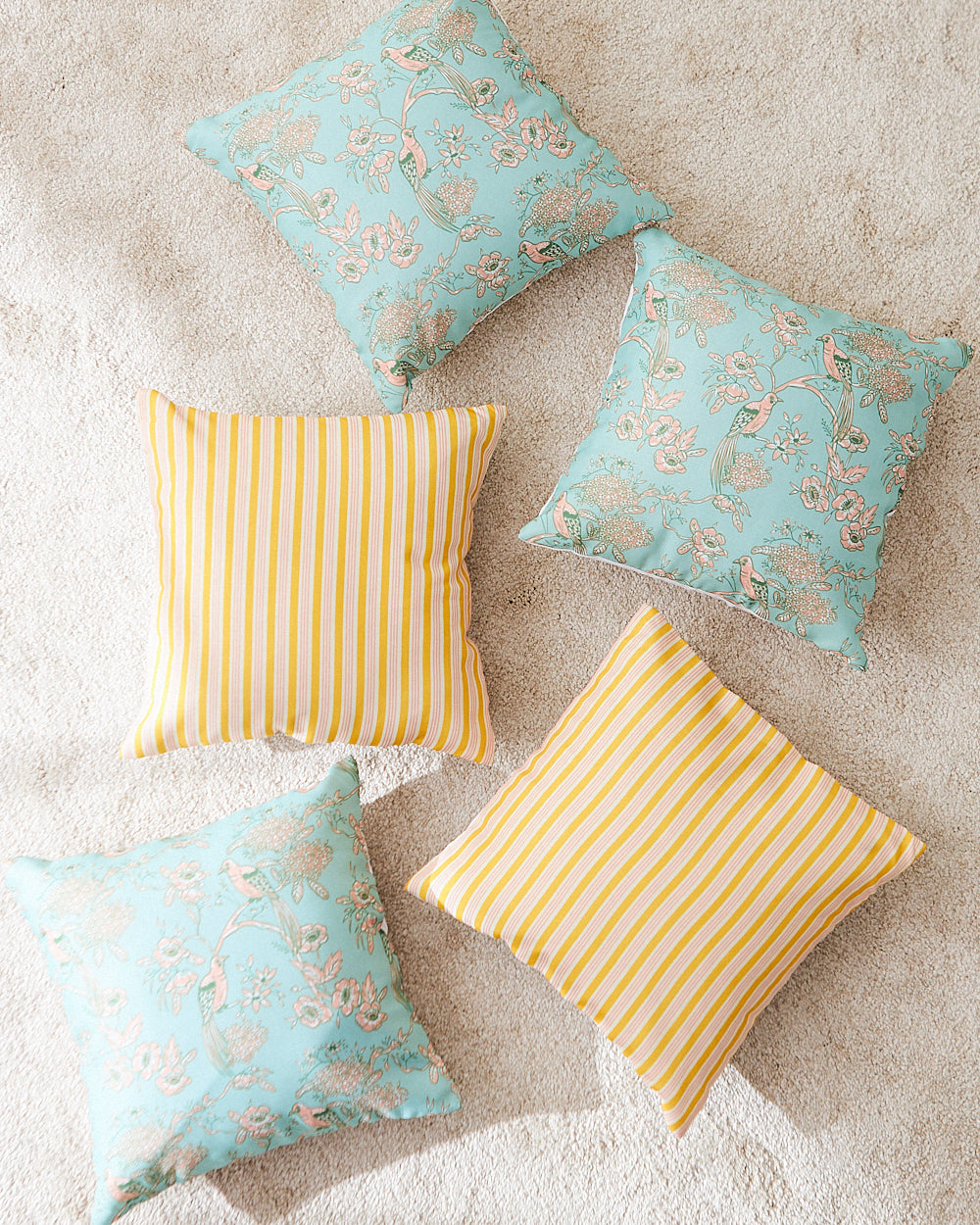 Teal by Chumbak 16" Cushion Covers , Set of 5 Multi color| Zip closure