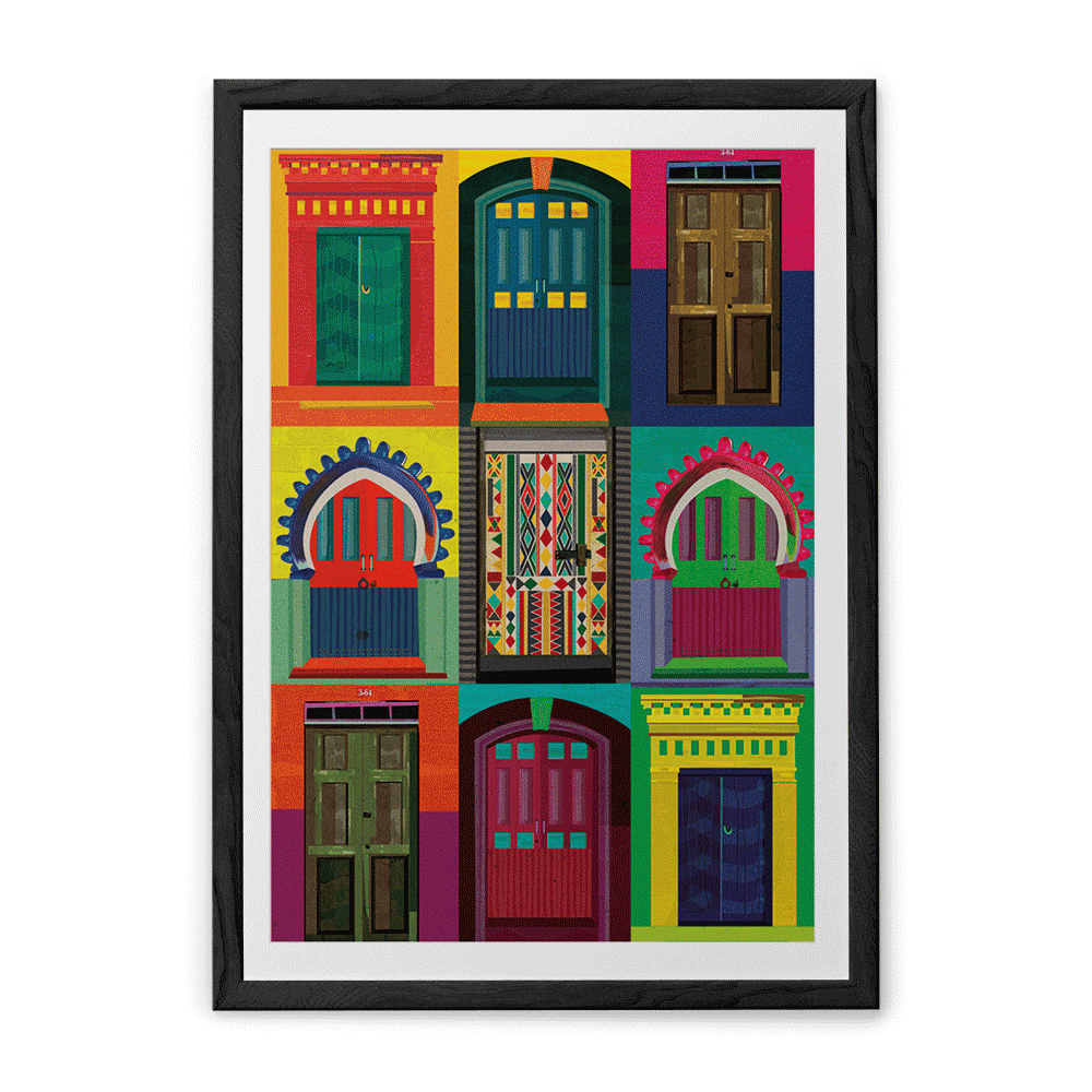 Chumbak 9 Doors Wall Art