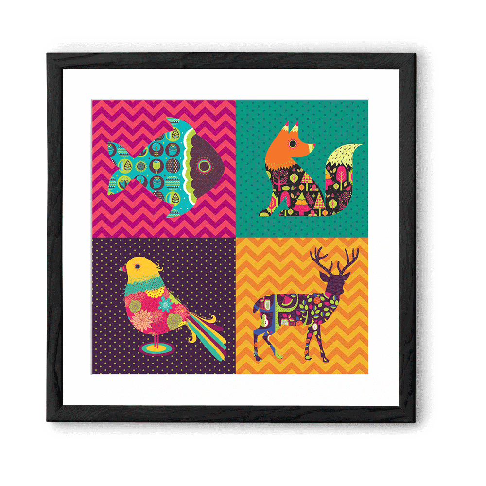 Chumbak Four Animals Wall Art