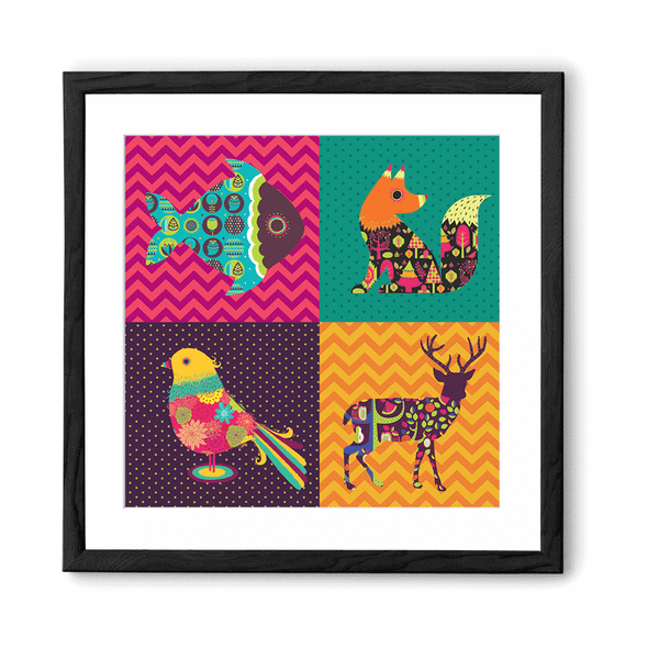 Chumbak Four Animals Wall Art