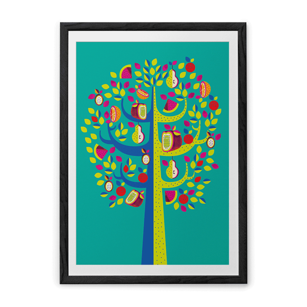 Chumbak Pastel Tree Teal Wall Art