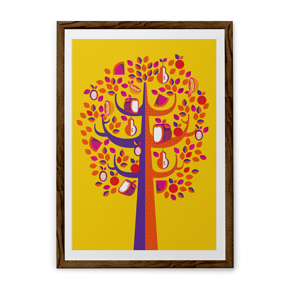 Chumbak Pastel Tree Yellow Wall Art