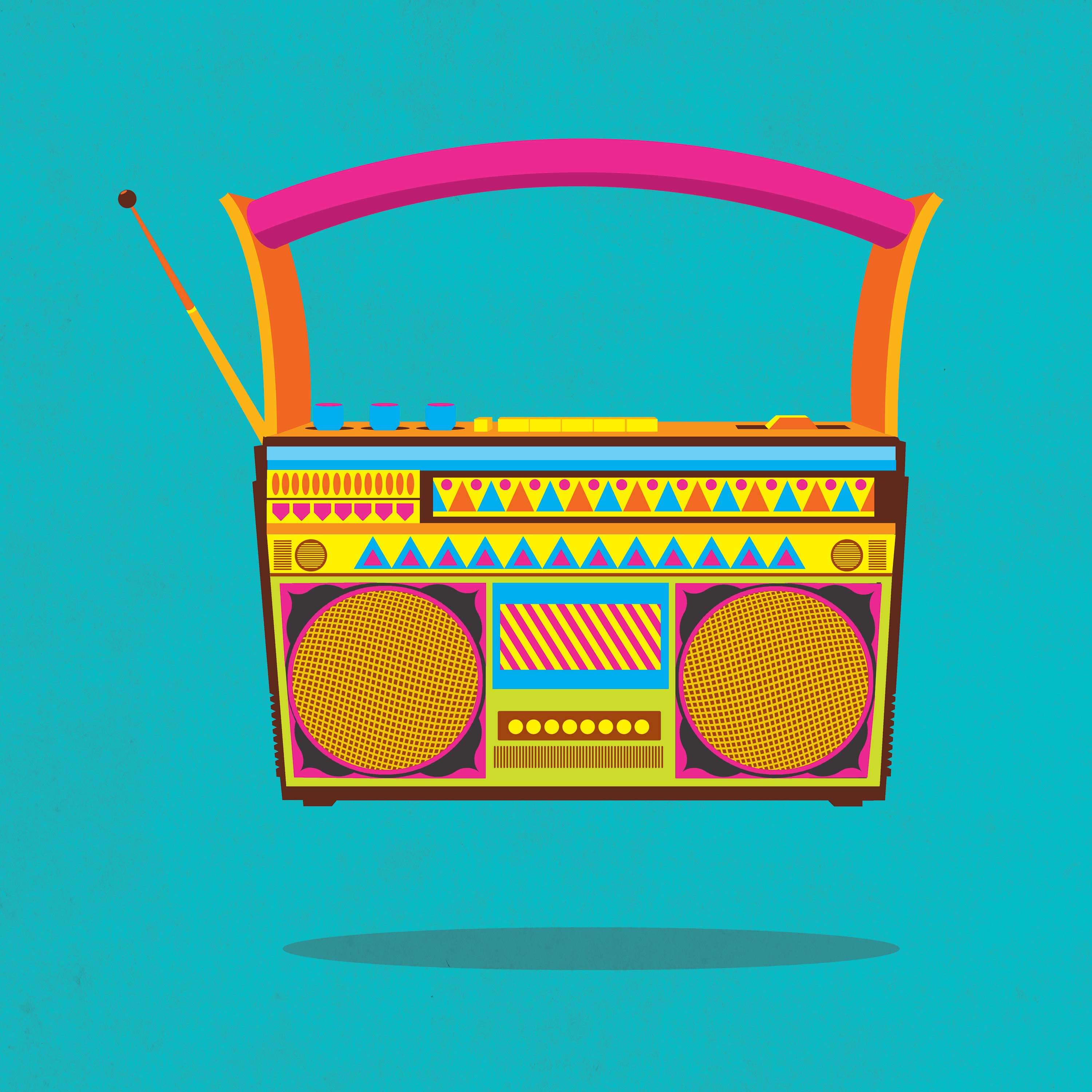 Chumbak Radio Blue Wall Art