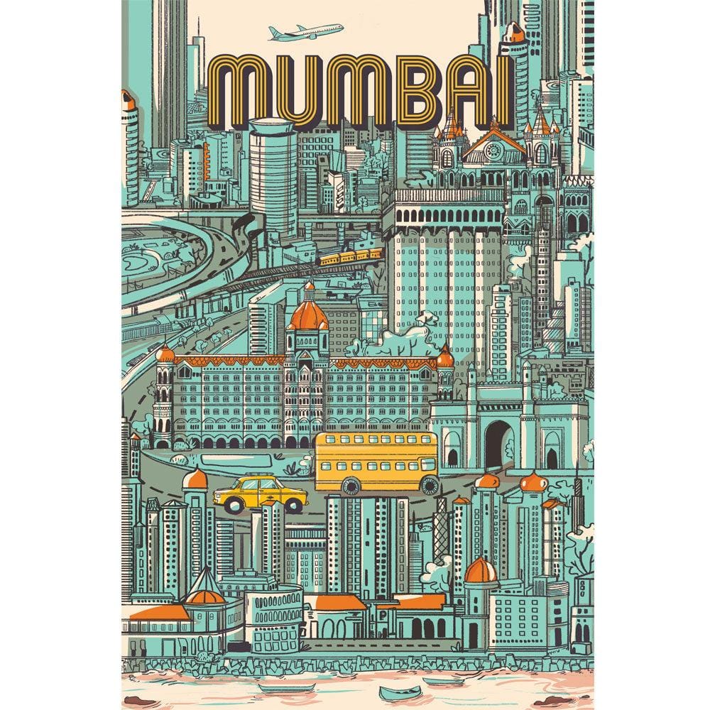 Chumbak City of Dreams Wall Art - Blue