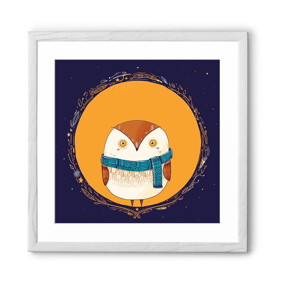 Circle Owl Orange Wall Art at ₹ 2,795 – Chumbak