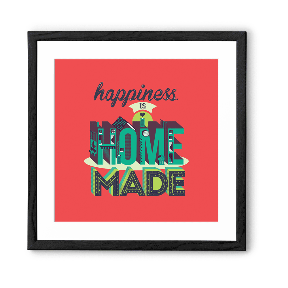 Chumbak Happiness Home Red Wall Art