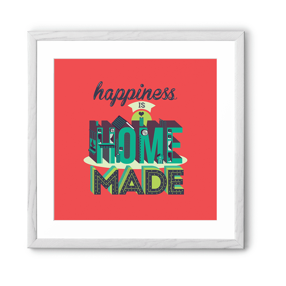Chumbak Happiness Home Red Wall Art