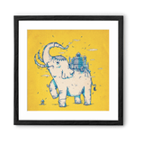 Chumbak Elephant Monument Yellow Wall Art