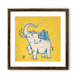 Chumbak Elephant Monument Yellow Wall Art